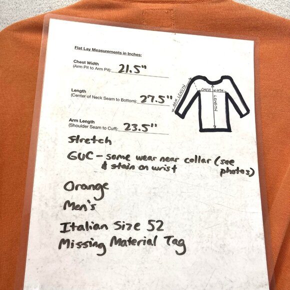 C.P. Company Italy Sweater Mens XL (52) Orange Lens Crewneck Pullover Jumper - Picture 5 of 14